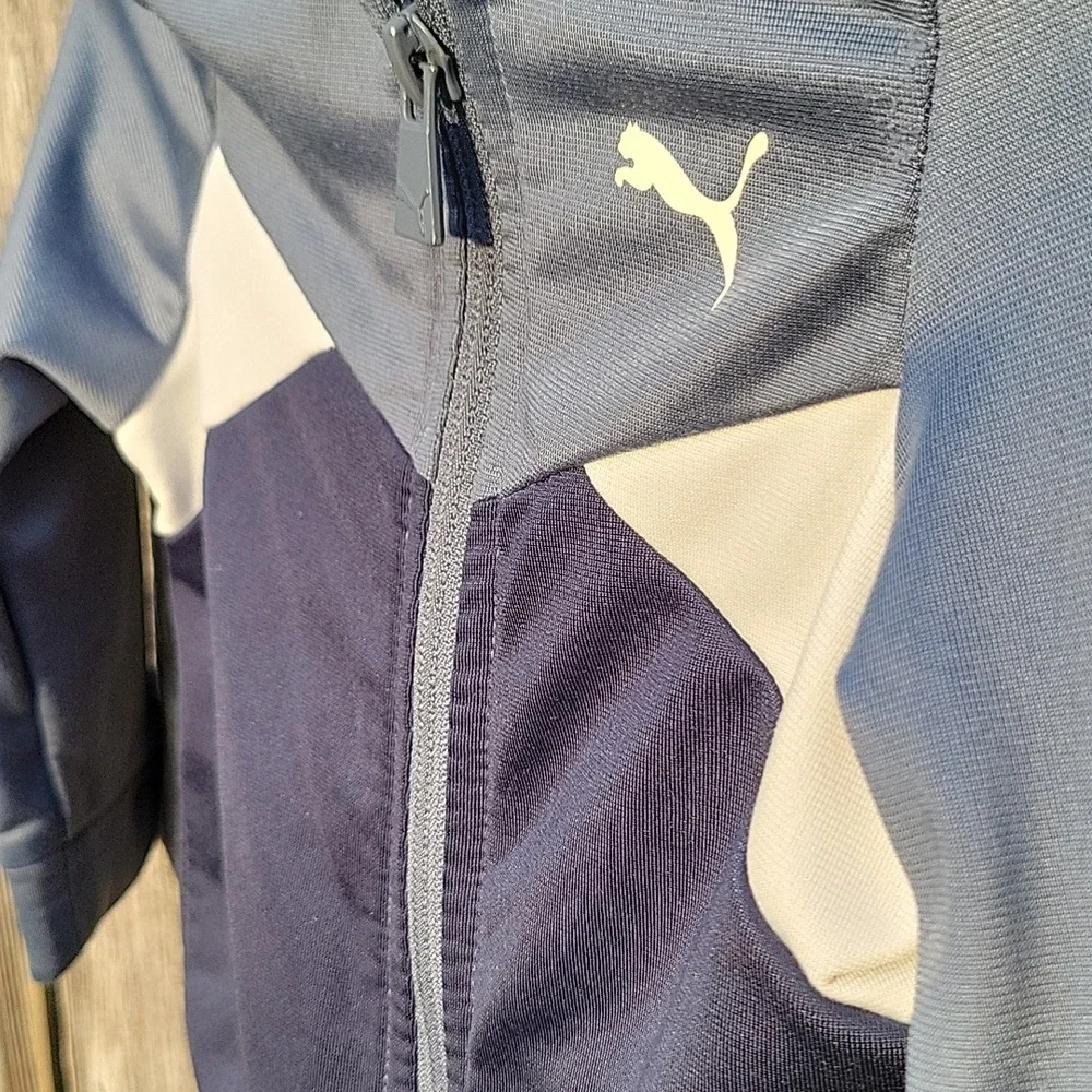 PUMA Infant's Medium Blue Logo Zip-Up Track Jacket